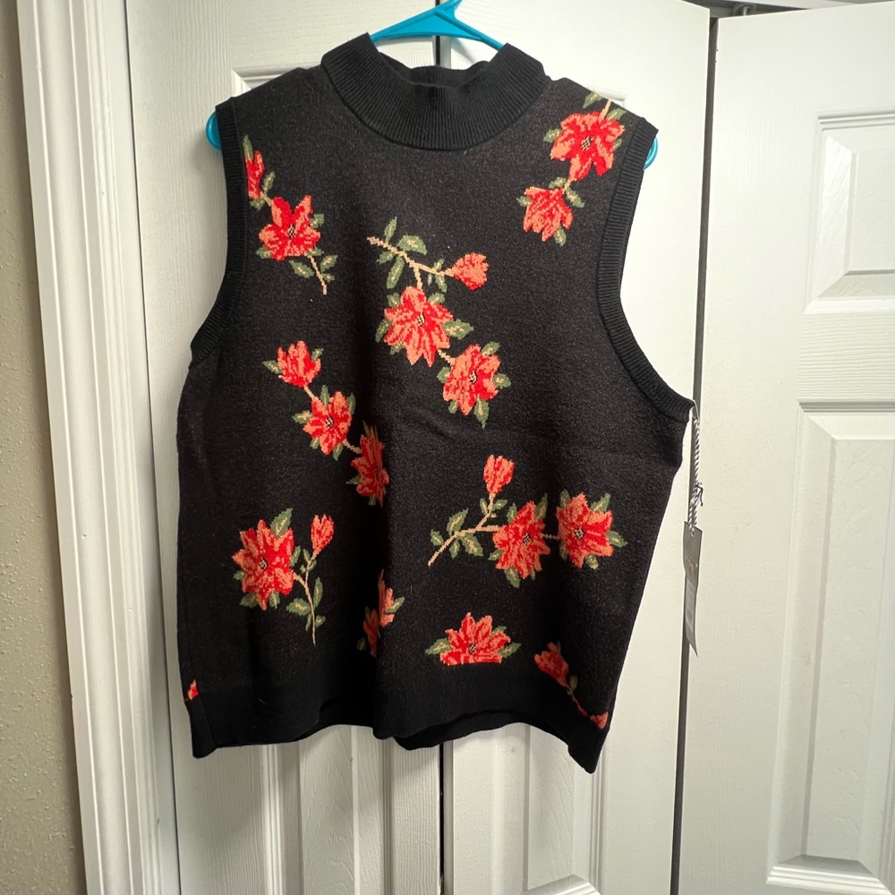 Draper James floral mock neck sweater